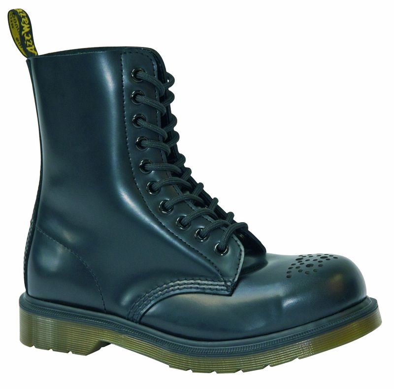 Dr Martens 10-hole Aeron Black Steel Toe Cap 15248001 Original Doc | eBay